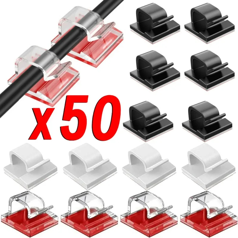 Pegboard Office Organizer - 10/20/50PCS Cable Organizer Clips Wire Winder