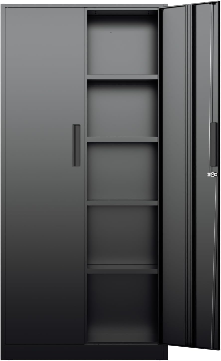 Office Furniture Home - Tall Metal Storage Cabinet Organizer, Locking