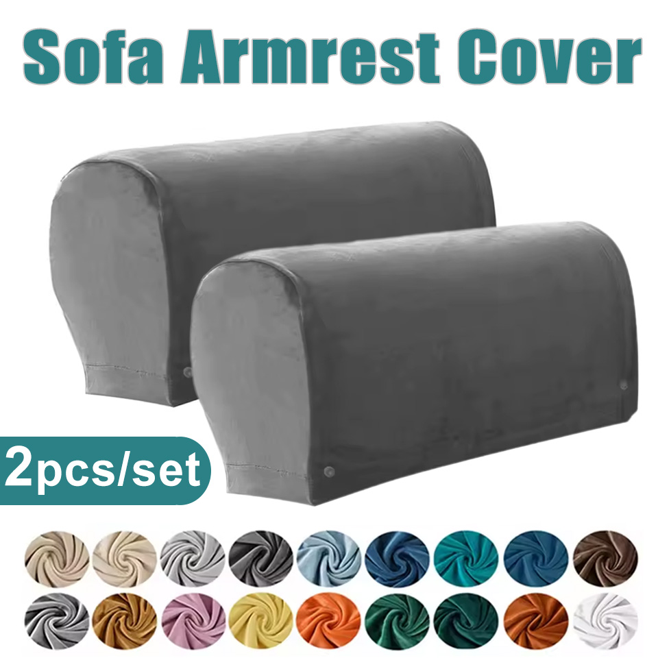 Office Furniture Solutions - 2pcs/set Velvet Sofa Armchair Cover Anti-Slip