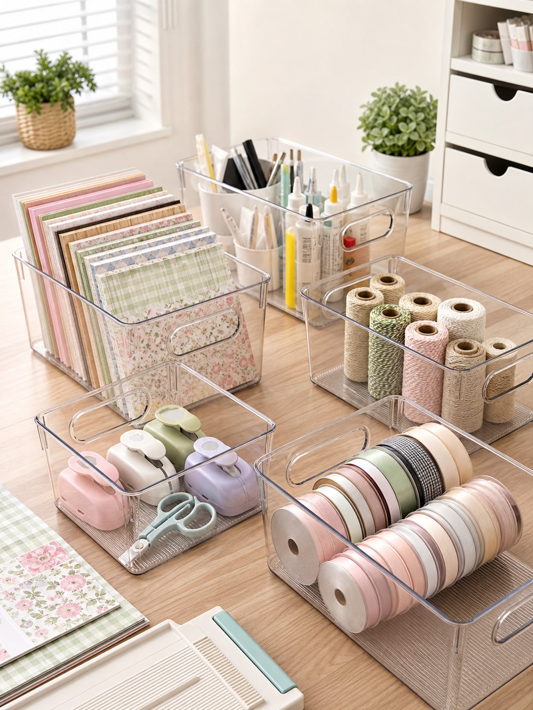 8-Pack Clear Storage Bins with - Pegboard Office Organizer ulasan dan harga