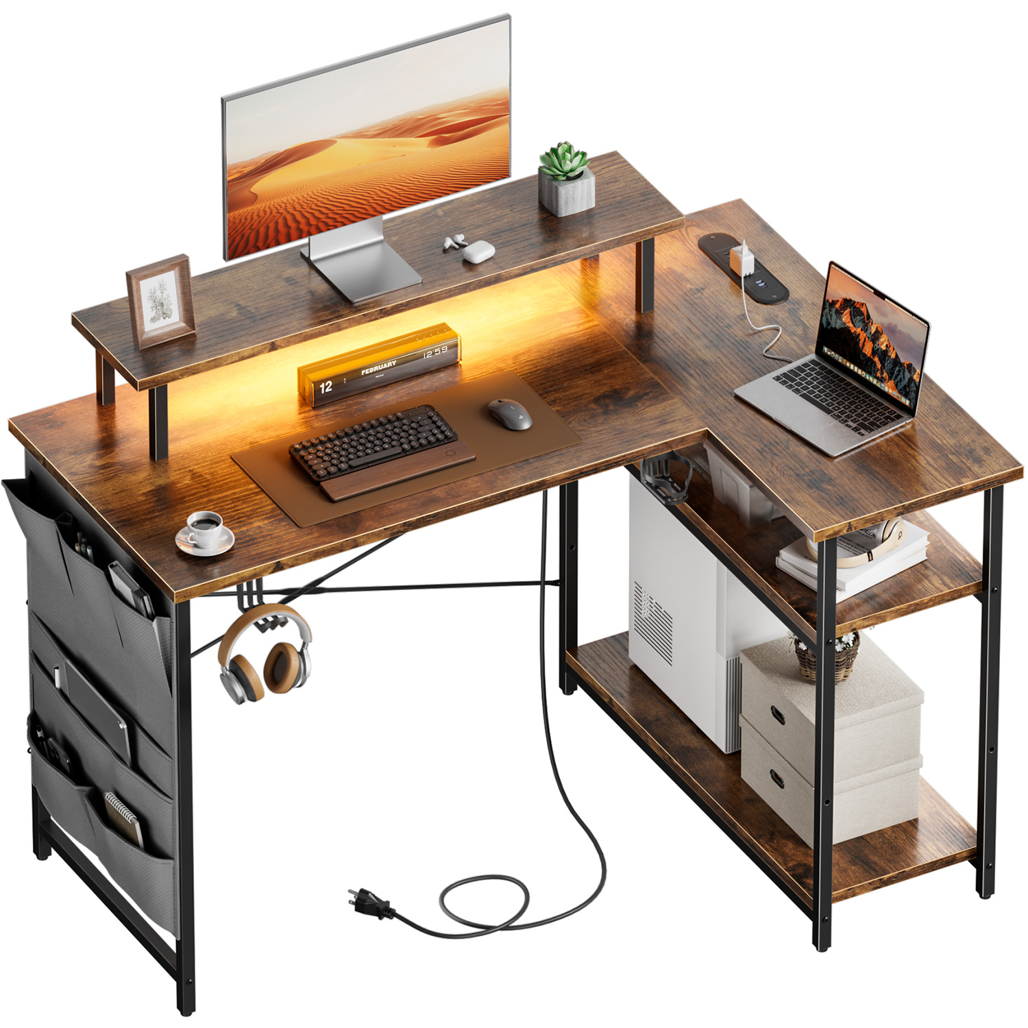 L-Shaped Computer Desk, Featur - Office Furniture Suppliers ulasan dan harga