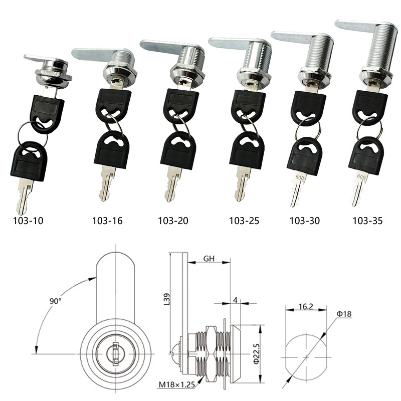 Cam Lock Security Lock 16-40mm - Office Furniture Hardware ulasan dan harga