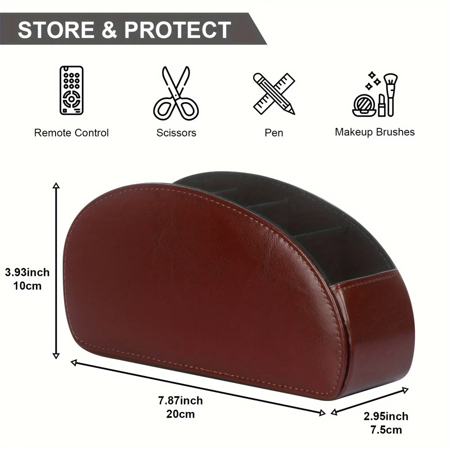 1Pc 5 Grid PU Leather Desktop  - Pegboard Office Organizer ulasan dan harga