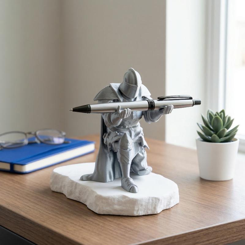 Knight Pen Holder Resin Mediev - Pegboard Office Organizer ulasan dan harga