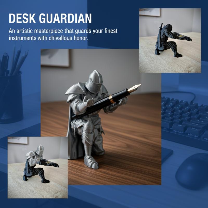 Knight Pen Holder Resin Mediev - Pegboard Office Organizer ulasan dan harga