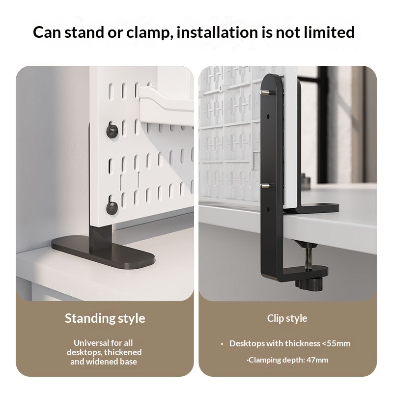 No Drill Clamp Mount Vertical  - Pegboard Office Organizer ulasan dan harga