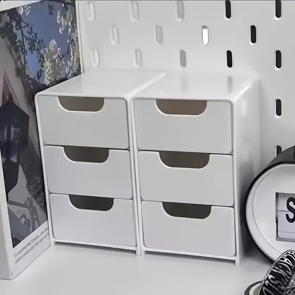 Chic 3-Tier Desk Organizer wit - Pegboard Office Organizer ulasan dan harga