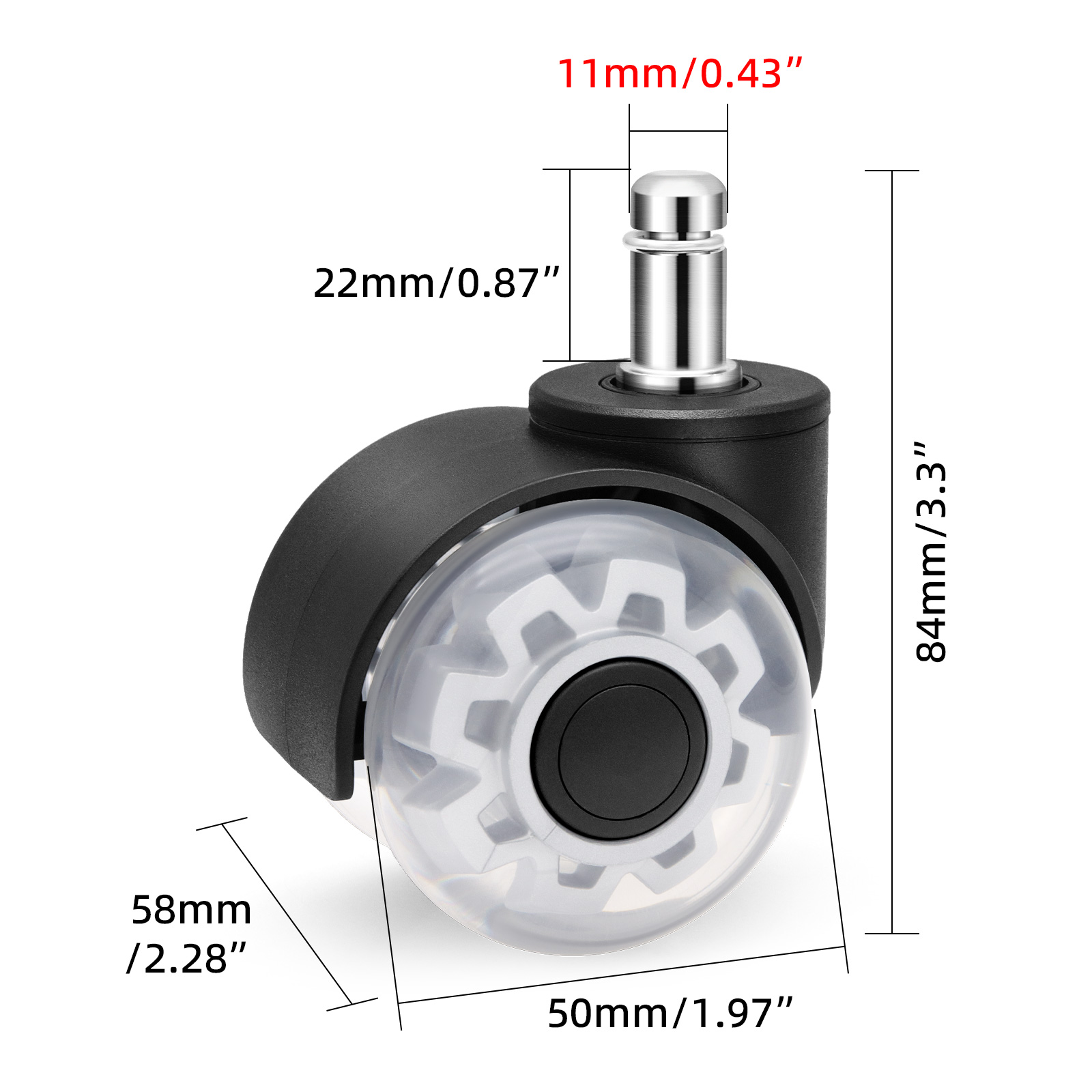 5PCS Mute Wheel Office Chair C - Office Furniture Hardware ulasan dan harga