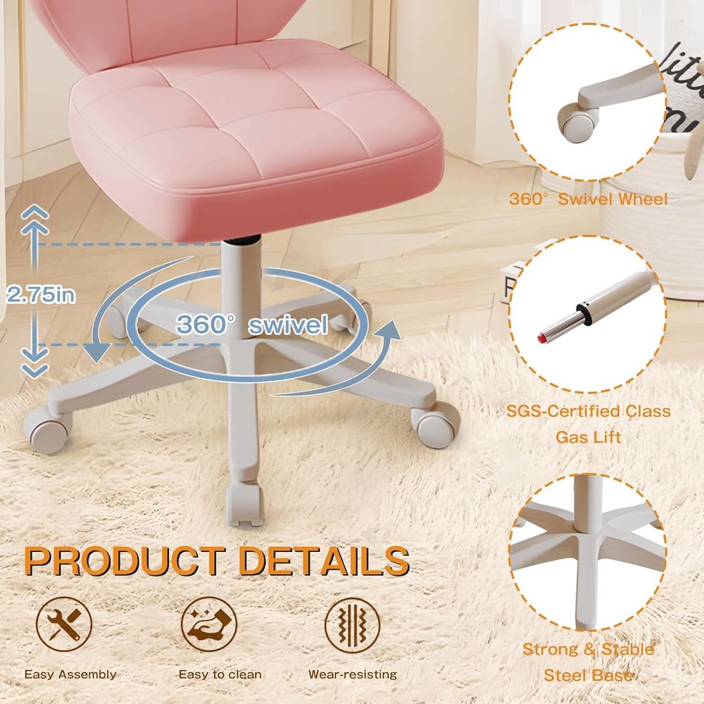 Plush Swivel Office Chair with - Office Furniture Home ulasan dan harga